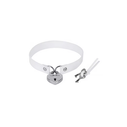 Faux Leather Padlock Choker