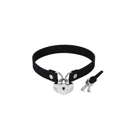 Faux Leather Padlock Choker